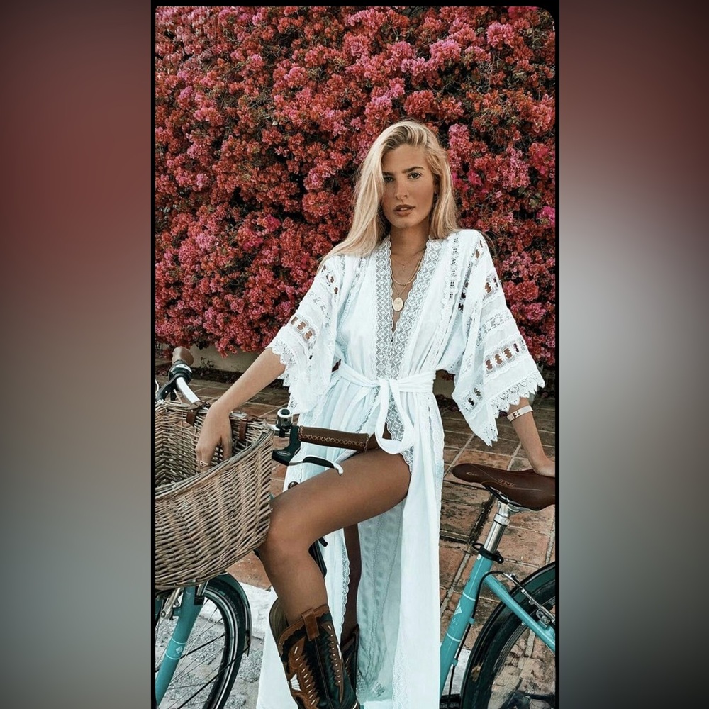 Charo Ruiz Aquila Kimono White Coverup
